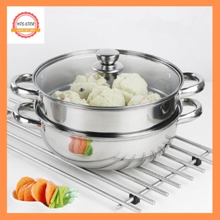 Nồi hấp 2 tầng inox Nồi hấp 2 tầng siêu tiện lợi đun được bếp từ
