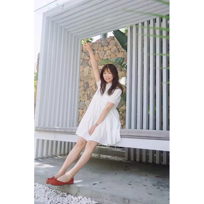 Vây babbydoll cổ ren trắng | BigBuy360 - bigbuy360.vn