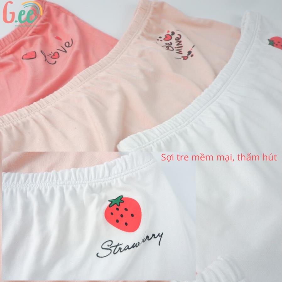 Quần chip bé gái, set 3 chip đùi sợi tre Gee siêu thấm hút, kháng khuẩn, an toàn dễ chịu cho bé.