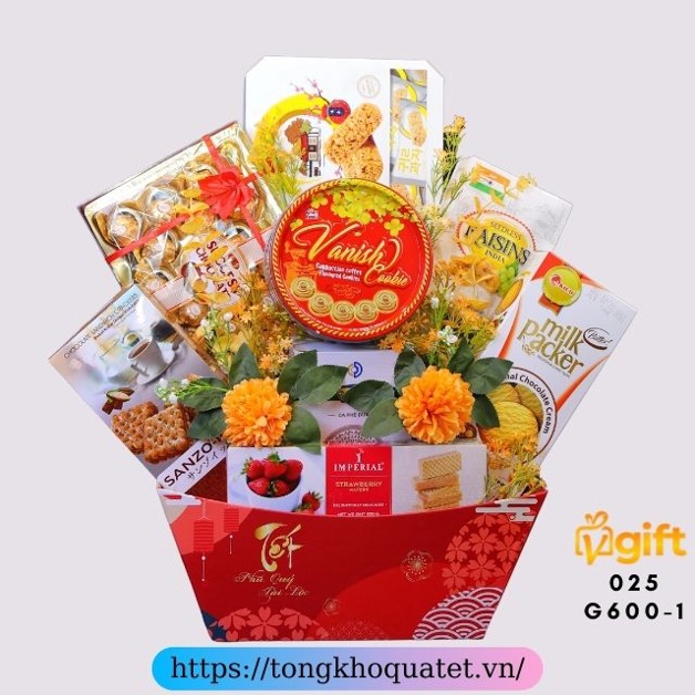 Giỏ Quà Tết Mẫu Giỏ 560 - 600 ( 8 Giỏ Quà Tết ) | BigBuy360 - bigbuy360.vn