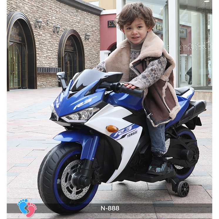 Xe máy moto điện trẻ em phân khối lớn tay ga, chân ga BABY PLAZA N888