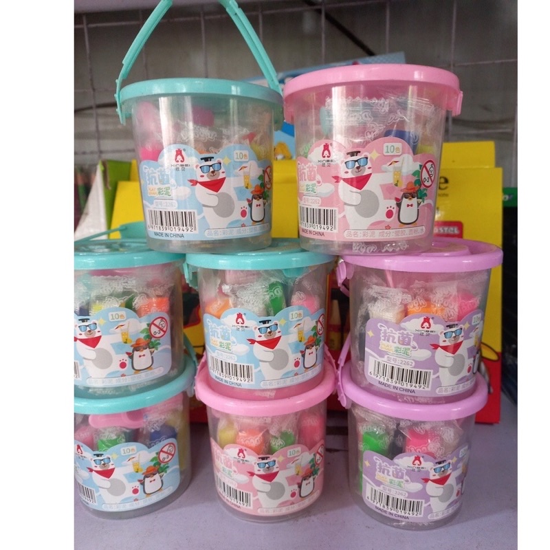 Đất nặn xô 10 màu-nhà 14 màu an toàn cho bé bột nặn 10-14 màu kèm hộp đựng