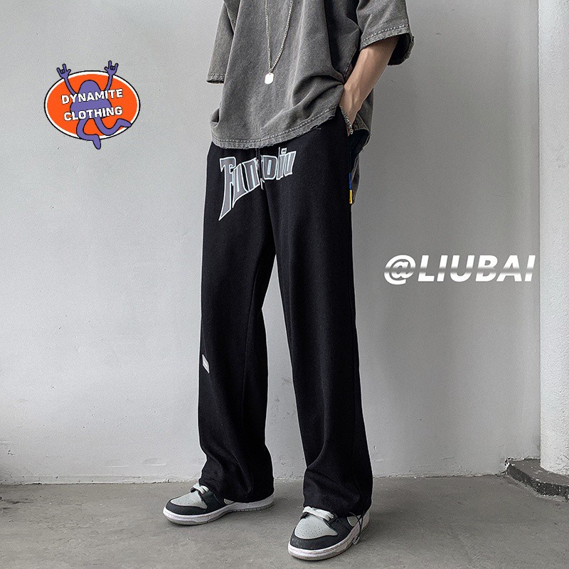 Quần dài thể thao ống rộng phong cách Hàn Quốc thời trang mùa hè năng động cho nam