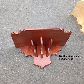 Kệ thờ gỗ MDF mới liền lưng chắc chắn size 50cm 60cm màu nâu cánh gián trang trí tượng thờ công giáo