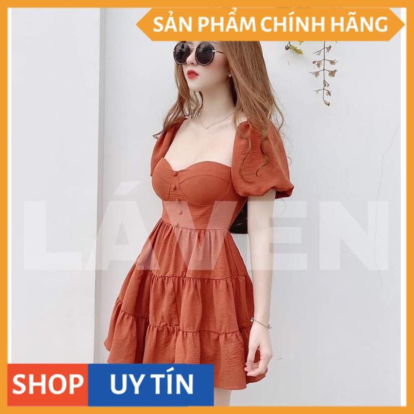 [Mã FAMAYWA giảm 10K đơn 50K] Đầm váy thời trang nữ xếp ly hàng nút tay bèo duyên dáng, qúy cô dự tiệc | BigBuy360 - bigbuy360.vn