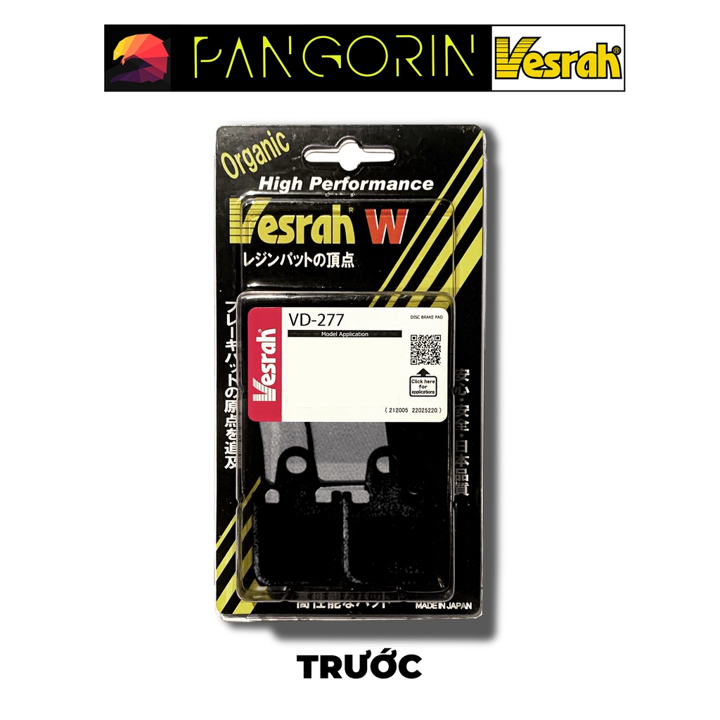 Vesrah - Bố thắng Má Phanh cho xe phân khối lớn mô tô Yamaha R1 2006-2014 bán kim loại Resin