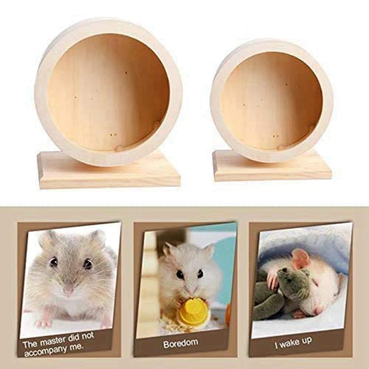 Bánh Xe Lăn Tập Thể Dục Bằng Gỗ Tự Nhiên Không Gây Tiếng Ồn Cho Hamster