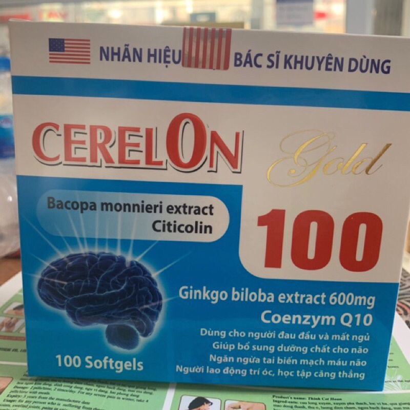 CERELON gold (hàng chính hãng) bổ não hộp 100 viên