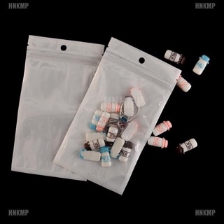 Túi zip 10 cái màu trắng nhựa trong suốt 9x16cm