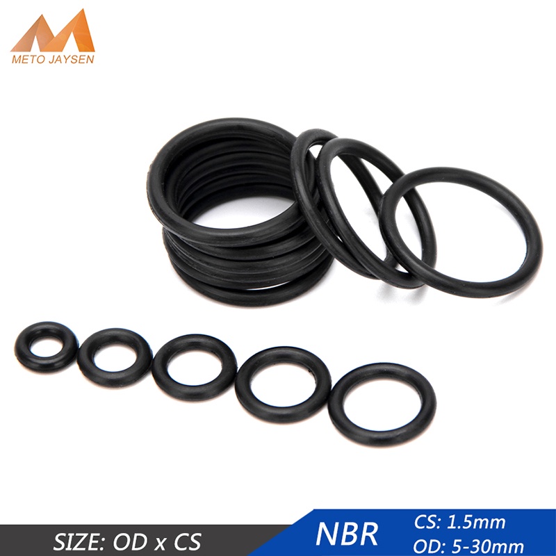 Set 20 Vòng Đệm Cao Su 5mm-35mm cs 1.5mm Màu Đen / Xanh / Tím