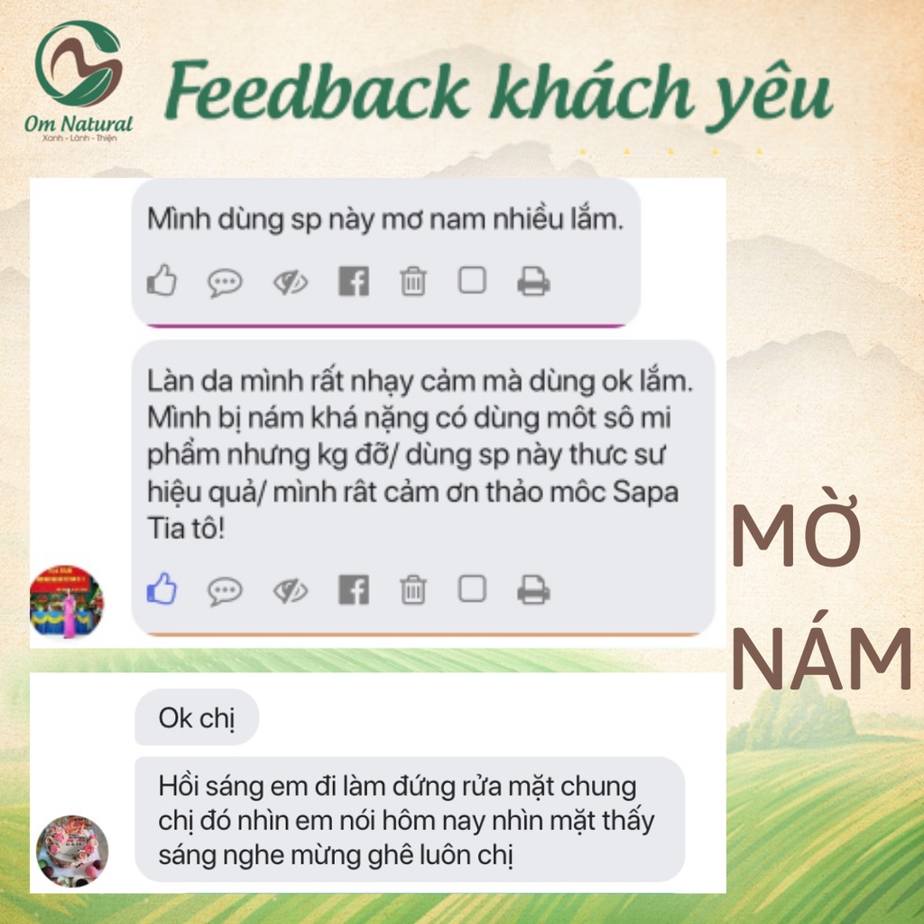 Mặt Nạ Thiên Nhiên A OM Natural Cấp Ẩm Dưỡng Mịn Trắng Sáng Lành Tính 50g