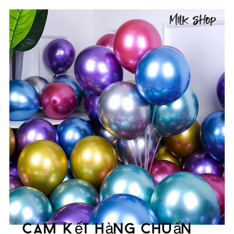 Sỉ Bóng Bay Siêu Nhũ  Ánh Kim Chrome Trang Trí Đẹp (túi 50 quả)