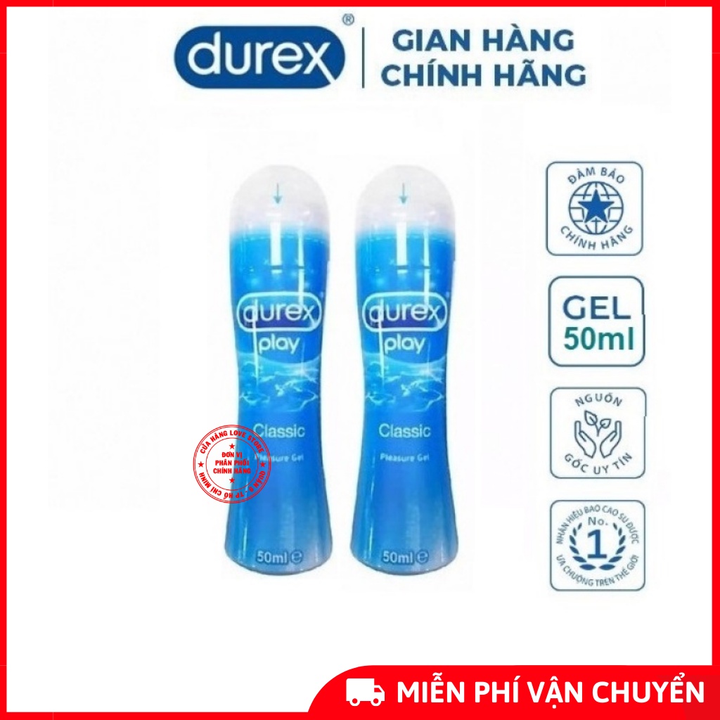 [Combo 2) Gel bôi trơn Durex Play Classic 50ml - Cho cuộc yêu thăng hoa + Tặng 1 hộp bao cao su Durex 3c