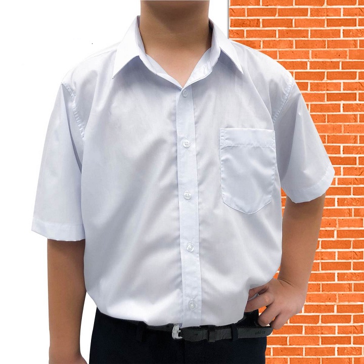 Áo đồng phục học sinh từ 20kg-90kg - Áo trắng học sinh nam các cấp - NH Kids Shop