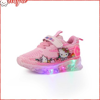 Giày Thể Thao Hello Kitty Có Đèn Led Cho Bé Size 21-30