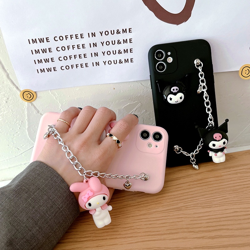 Ôp Điện Thoại Dẻo Kèm Vòng Tay Hình kuromi Cho samsung a13 a12 a32 a23 a14 a15 a52 a54 a22 s20 s21 s23 fe a51 a71 a50s a30s a20s