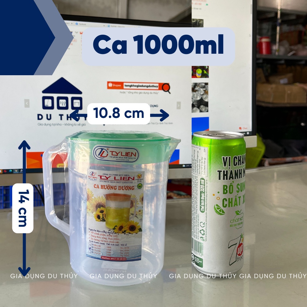 Ca nhựa trong có chia vạch đo dung tích dùng đựng nước trà đá nhiều size 1000ml-1500ml-2000ml-2500ml - CA HƯỚNG DƯƠNG TL