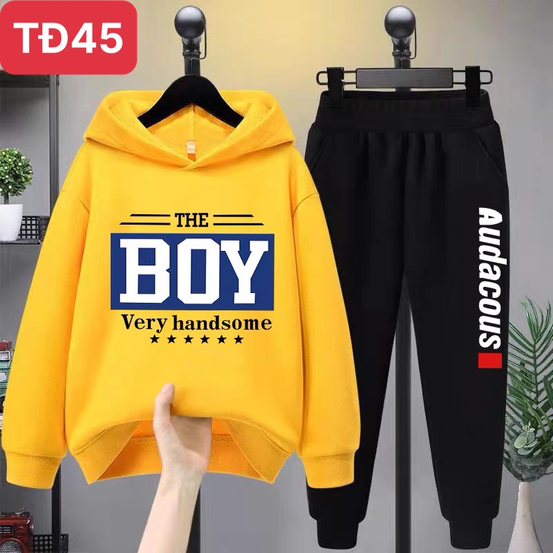 Bộ quần áo BOY nỉ bé trai thu đông 18-40kg. Bộ đồ nỉ dành cho bé 5-14 tuổi.