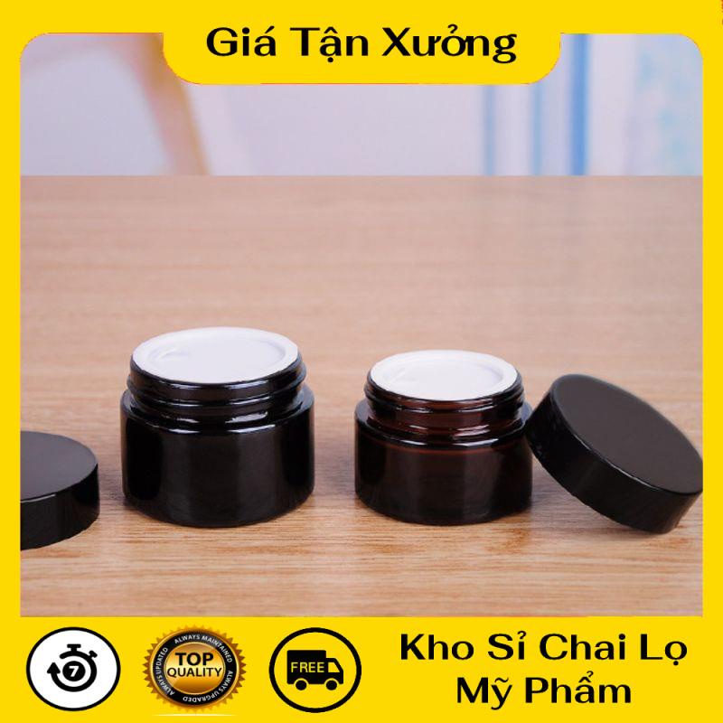 Hũ Chiết Mỹ Phẩm ❤ TRÙM SỈ ❤ [15g,20g] Hũ Chiết Kem Thủy Tinh Nâu , Hũ lọ chiết mỹ phẩm , phụ kiện du lịch