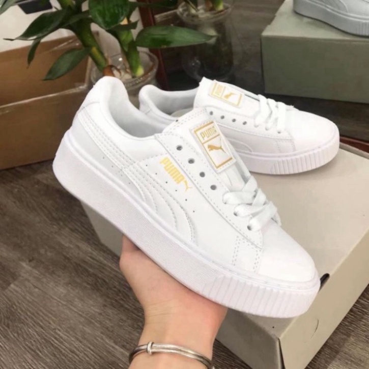 Giày thể thao puma trắng full , giày puma kẻ đen hàng cao cấp full box bill - tina