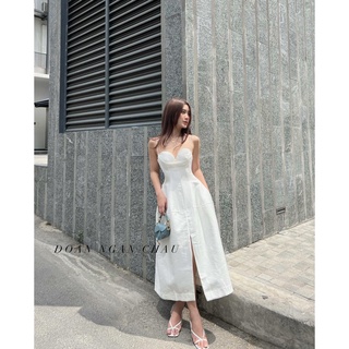 Đầm thiết kế cao cấp 2 dây cúp ngực mshappy.vn