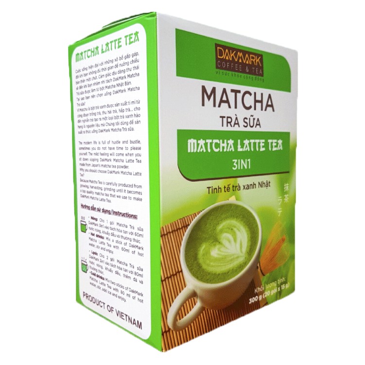 Trà sữa matcha DakMark 3in1 ( Hộp 20 gói x 15g ) | BigBuy360 - bigbuy360.vn