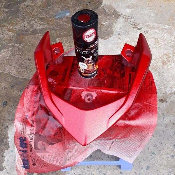 Combo Sơn xịt Samurai màu đỏ Candy ánh kim 1108 đủ quy trình bền đẹp, chuyên sơn xe máy ô tô độ bền màu cao