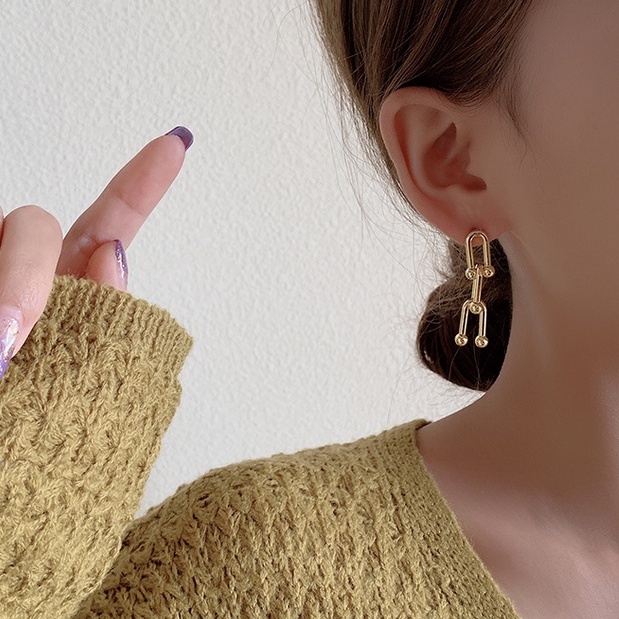 Bông tai mạ vàng hình vuông thời trang