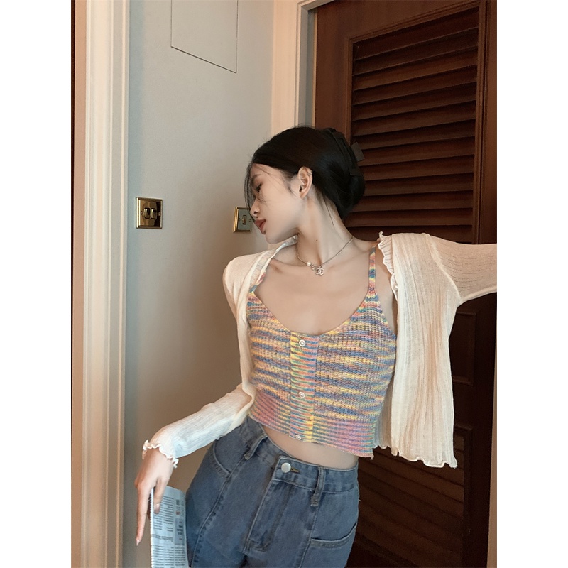 Áo cardigan Dệt Kim Mỏng Tay Dài Phong Cách Hàn Quốc Thời Trang Cho Nữ