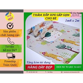 Thảm xốp xpe gấp gọn 2 mặt cho bé