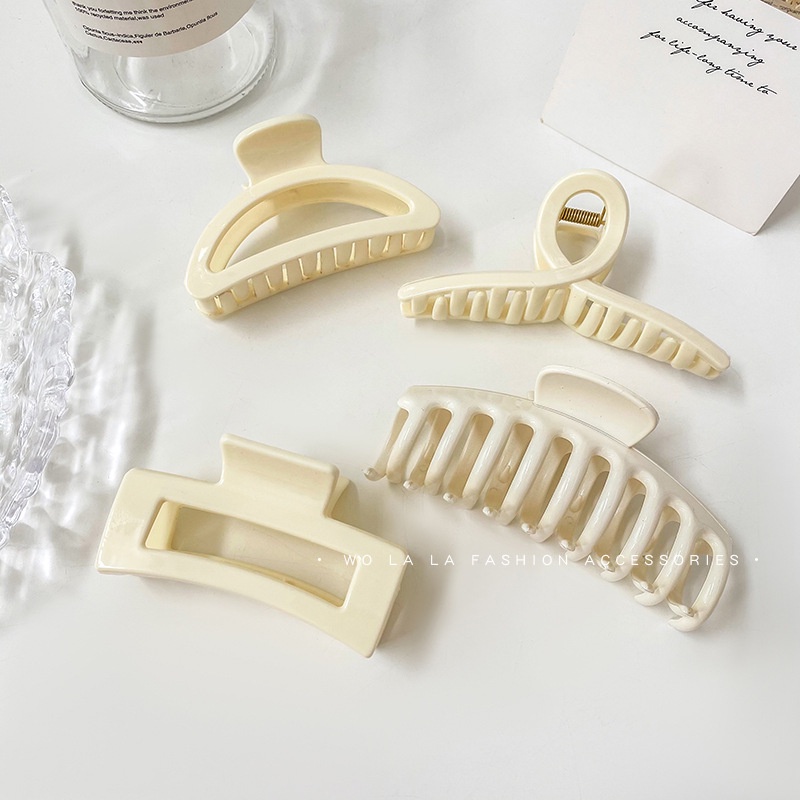 2022 Kẹp Tóc Cỡ Lớn Màu Trắng