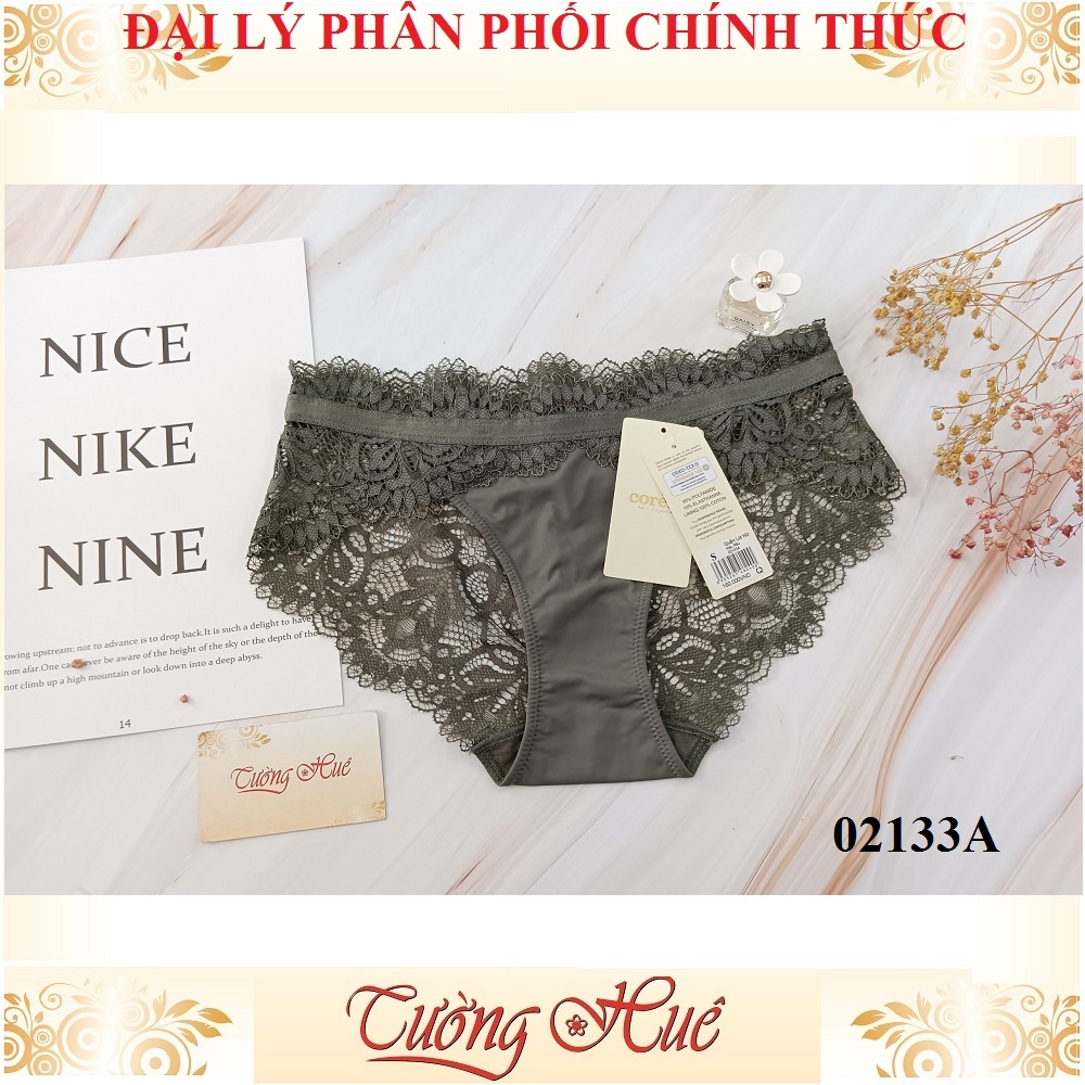 Quần lót nữ Corèle V. 02133A ren lưới thêu hoa hông .
