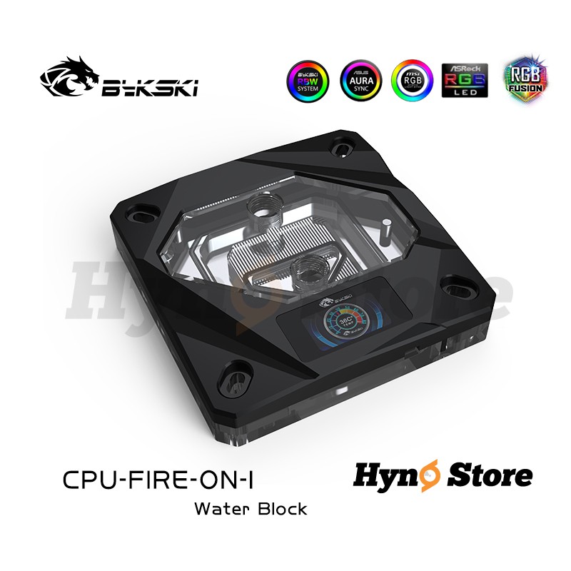 Block CPU Intel Bykski kèm đồng hồ hiển thị nhiệt độ màu Thiết kế mới Tản nhiệt nước custom - Hyno Store