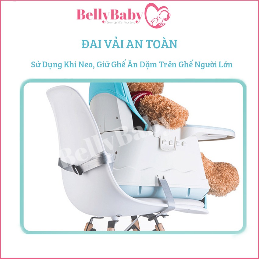 Ghế Ăn Dặm Hanbei Và Ghế Ăn Dặm BellyBaby BB102 Full Phụ Kiện Đệm + Bánh Xe + Chân Ghế BH12 Tháng