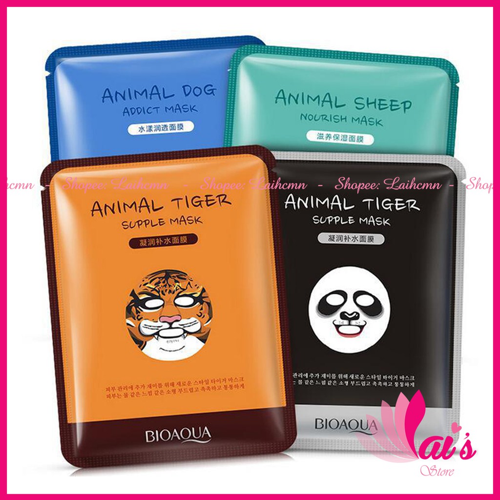 Mặt Nạ Hình Thú Bioaqua Animal Mask Dưỡng Ẩm, Giữ Ẩm, Se Khít Lổ Chân Lông, Mờ Thâm Mask Nội Địa Trung - LAI'S STORE | Thế Giới Skin Care