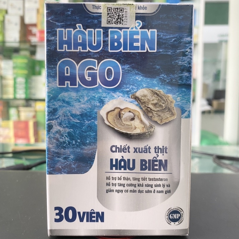 Hàu biển Ago - Hỗ trợ bổ thận, tăng tiết testosteron, tăng cường sinh lý nam (30 viên)