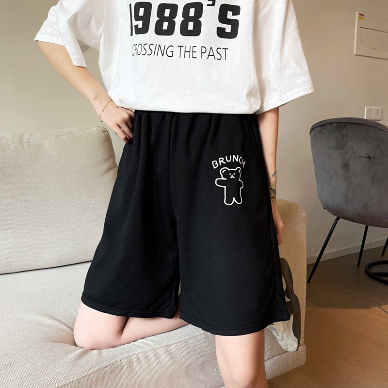 Quần Dài Lưng Cao Ống Rộng Họa Tiết In Hình Gấu Năng Động Thời Trang Dành Cho Nữ | BigBuy360 - bigbuy360.vn