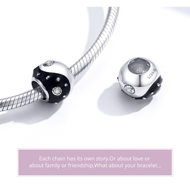 Hạt xỏ vòng tay Bamoer DIY bằng bạc thật dùng để vòng tay/dây chuyền