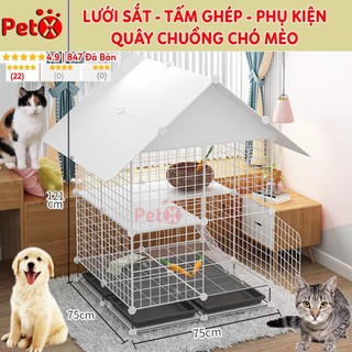 Chuồng quây chó mèo thú cưng lắp ghép bằng tấm lưới sắt thép bán sỉ lẻ theo miếng, làm to, nhỏ 1-2-3 tầng tùy ý PetX