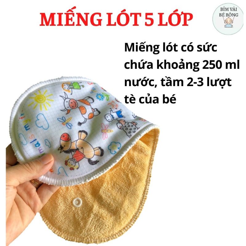 [1 QUẦN+2 LÓT] Bộ Bỉm Vải, Tã Vải Babu Nature Nature Chống Hăm, Chống Tràn Cho Bé, Giặt Được Và Tái Sử Dụng, SIZE M,L