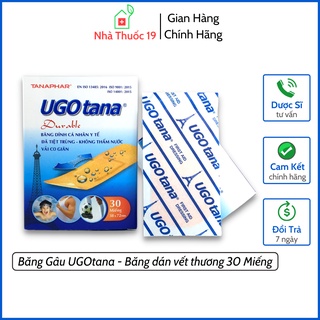 Băng Gâu UGOtana Hộp 30 Miếng Khổ To 38mm x 72mm Dán Vết Thương