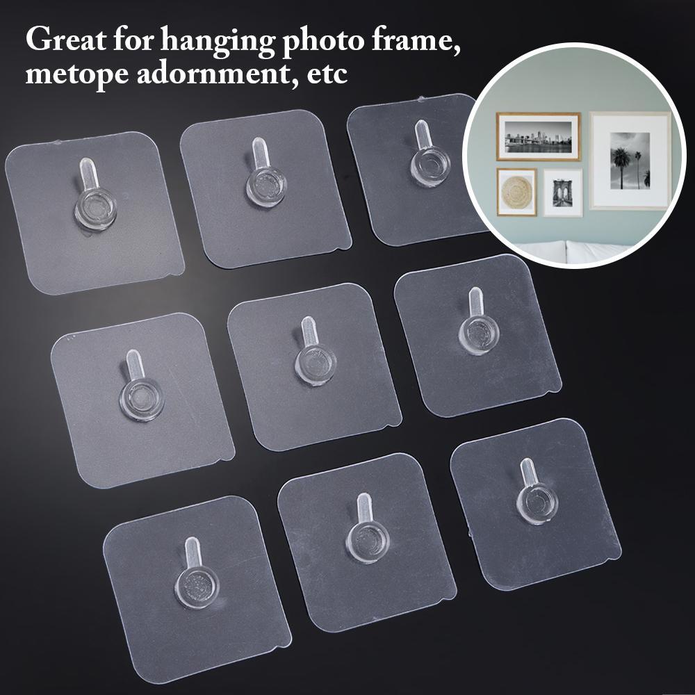 Set 10 Móc Treo Khung Ảnh Trong Suốt Chống Nước Không Cần Khoan