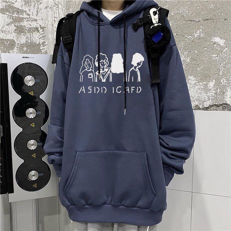 Áo Hoodie Tay Dài Unisex Nỉ Bông Hoạ Tiết ASDD ICAFD(ODER 2 NGÀY)