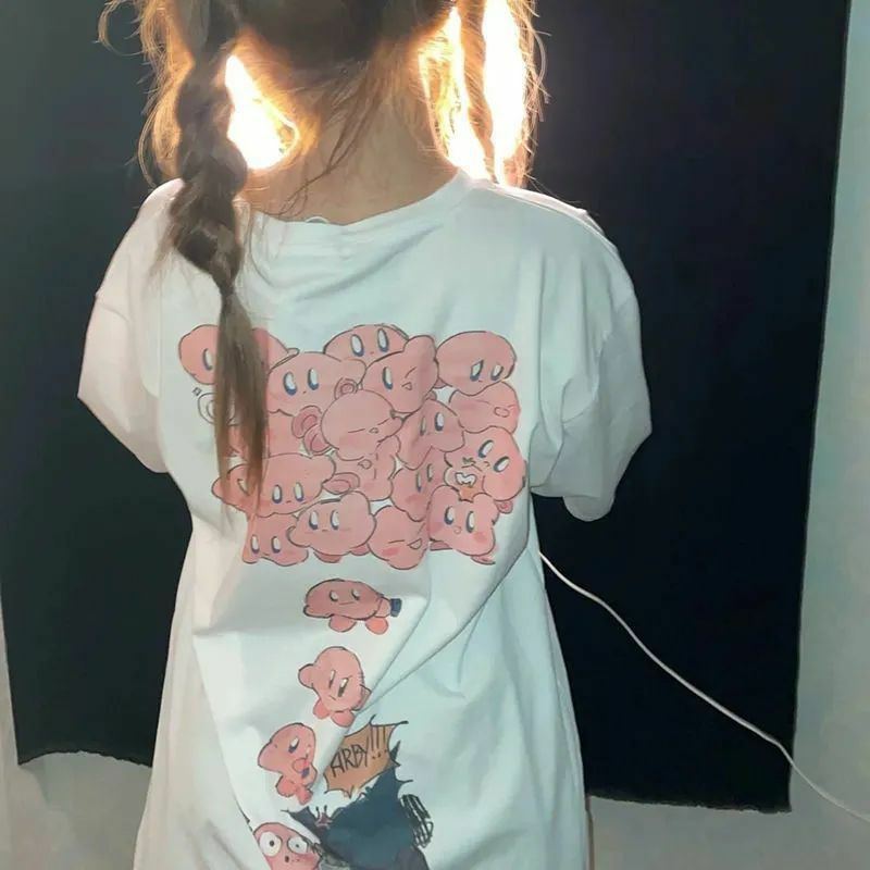 Áo Thun Tay Lỡ 100% Cotton Unisex Form Rộng Ulzzang Heo Cute