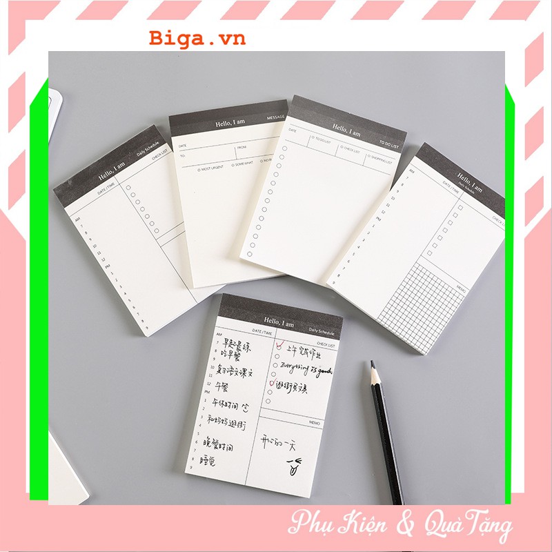 Sổ kế hoạch, giấy note to-do-list ghi nhớ công việc hằng ngày Phong cach Hàn quốc