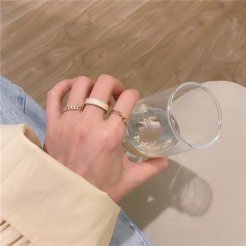 Bộ Ba Nhẫn Đeo Tay Phong Cách Harajuku Thanh Lịch Thời Trang Dành Cho Nữ