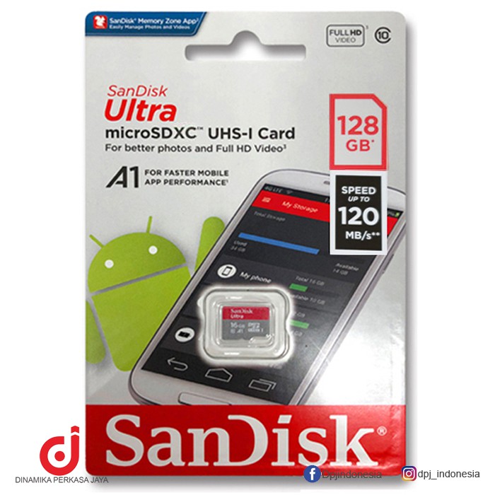 Thẻ Nhớ Sandisk Ultra Microsdxc Uhs-I A1 128gb 120mb / S