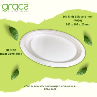 10 Dĩa hột xoài bã mía Thái Lan 8 inch - thương hiệu Gracz (màu trắng)