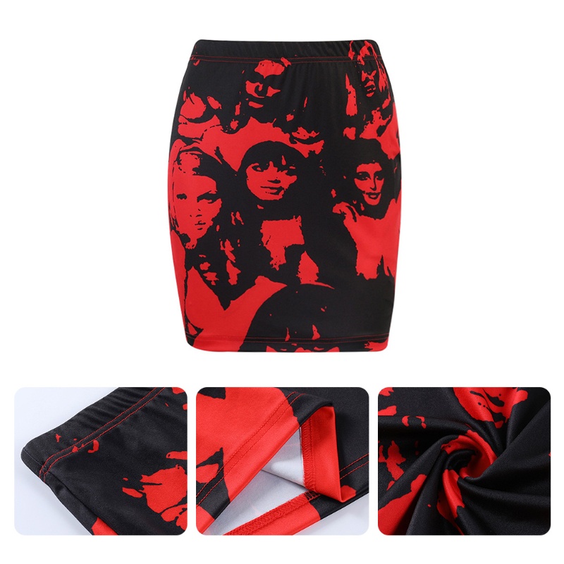 Chân váy bút chì mini lưng thấp phong cách gothic Harajuku gợi cảm cho nữ