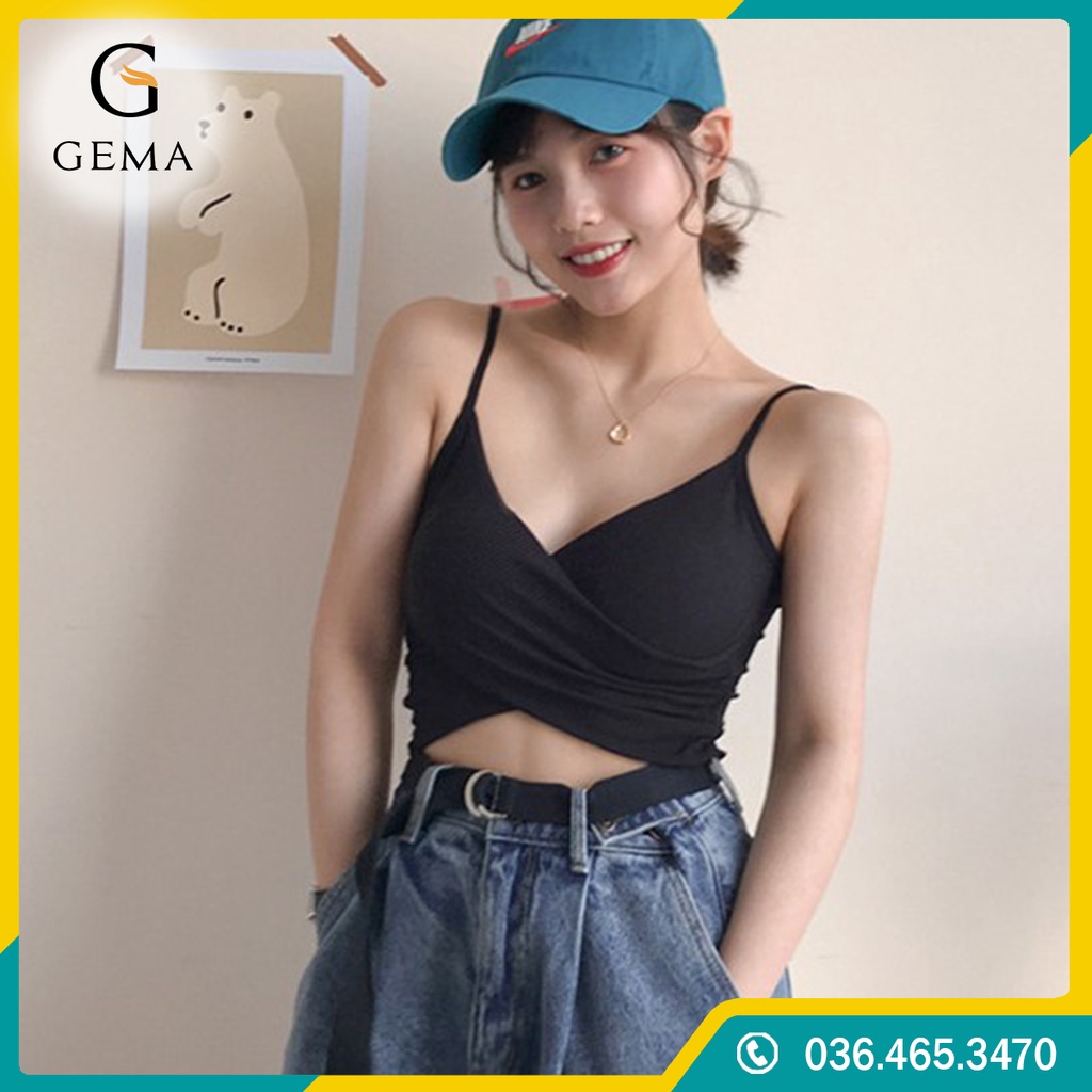 Bra thun tăm chéo siêu xinh, Áo ngực thun tăm chéo dây mảnh mẫu mới